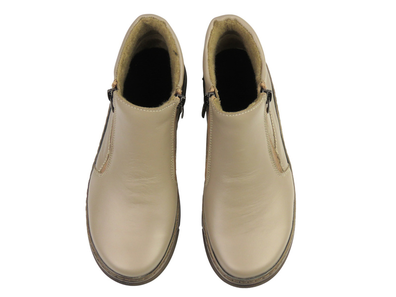 Wygodne botki damskie Helios Komfort 595, beżowe