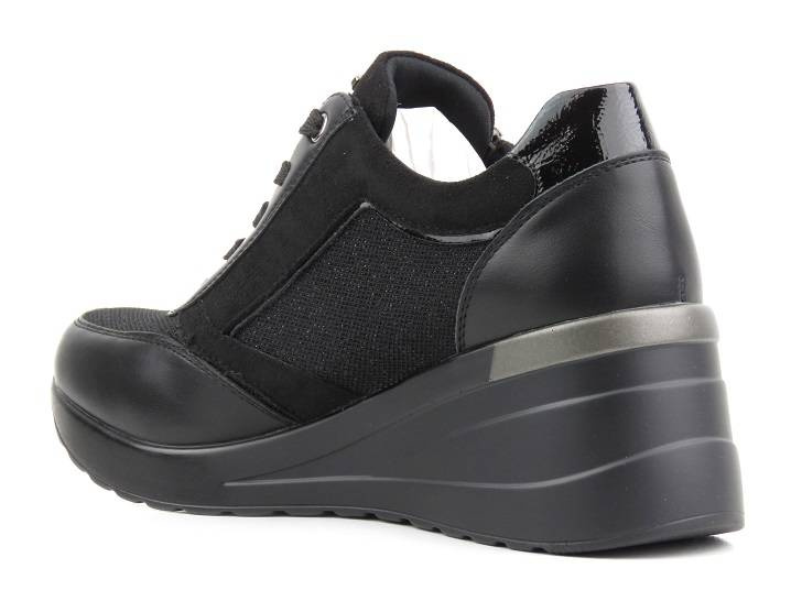 Adidasy damskie na koturnie - INBLU IN001298, czarne