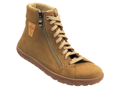 Barefoot skórzane minimalistyczne botki damskie camel Nika Komfort 1443