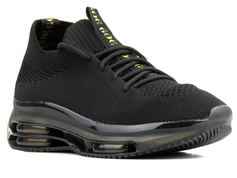 Sneakersy damskie z przewiewnej tkaniny - GOE JJ2N4080, czarne
