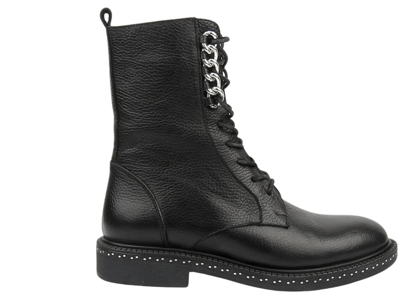 Botki Trapery Damskie - VENEZIA L030LEBLOBB034 Czarne Na Zamek