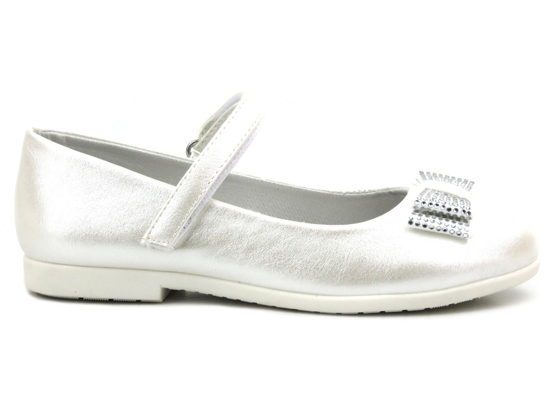 Eleganckie buty, czółenka komunijne na obcasie - Wojtyłko 22018, białe 