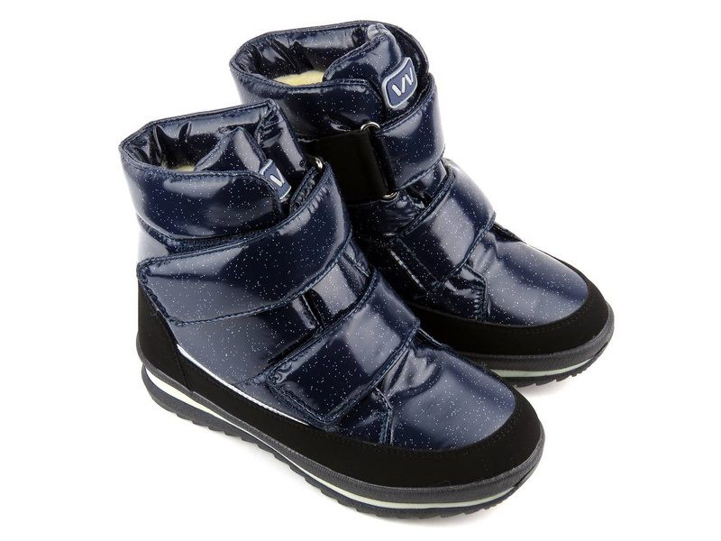 Śniegowce dziecięce z błyszczącym brokatem - WEESTEP R292958801BL, niebieskie