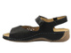 Skórzane sandały damskie na grubej podeszwie - Helios Komfort 266-2, czarne