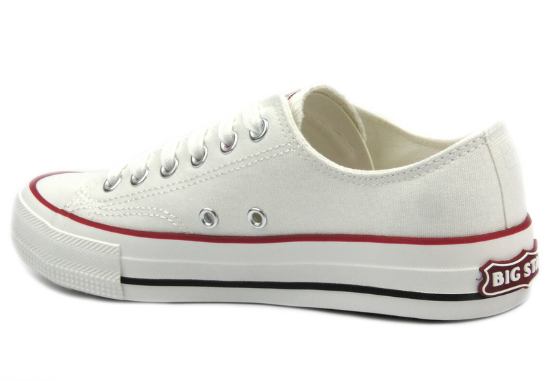 Trampki damskie przed kostkę - Big Star  NN274235, białe