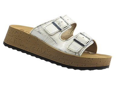 Klapki damskie z klamrami białe INBLU ETNA