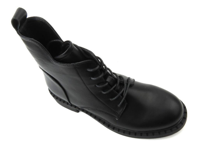 Botki damskie ze skóry ekologicznej - Evento 23BT35-6435, czarne