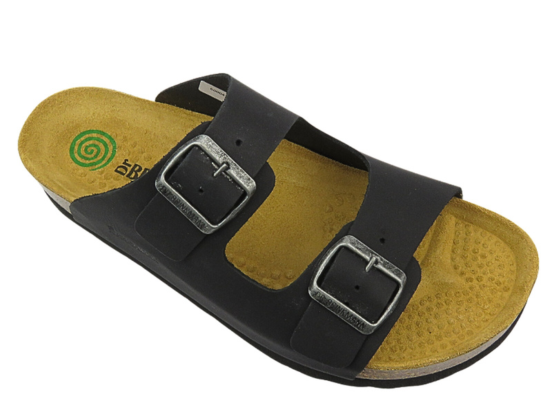 Wygodne klapki męskie klasyczne czarne Brinkmann 600047-01