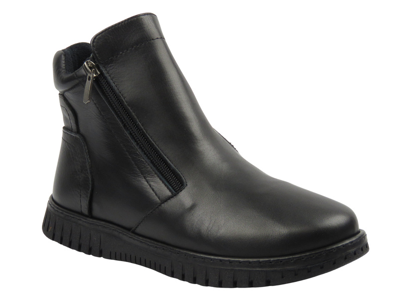 Botki damskie skórzane czarne Nika Komfort 0363-23665