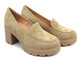 Eleganckie buty damskie na klocku - Potocki 24-12040, beżowe