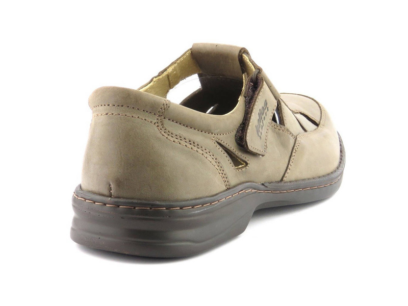 Przewiewne półbuty męskie z miękkiej skóry - Helios Komfort 803