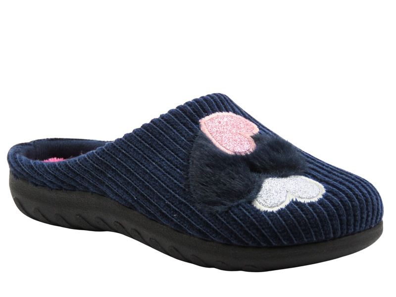 Miękkie kapcie damskie niebieskie INBLU 155D173