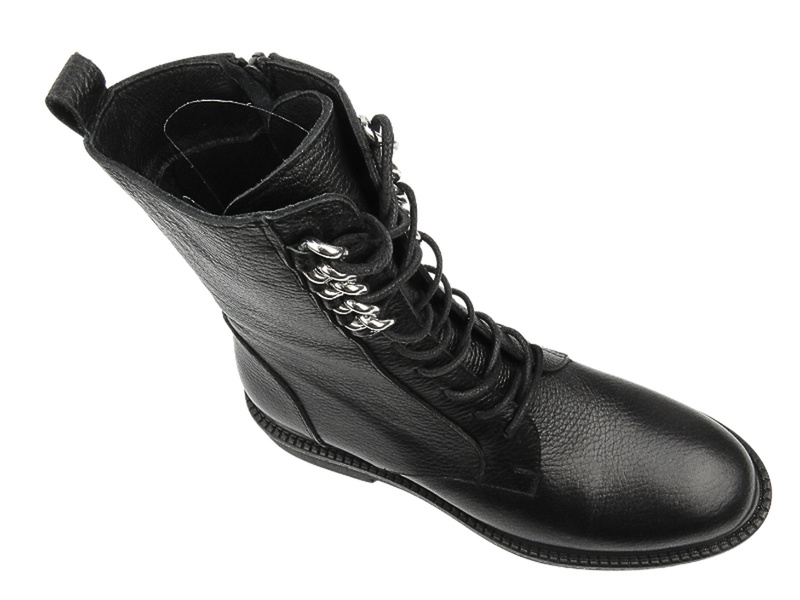 Botki Trapery Damskie - VENEZIA L030LEBLOBB034 Czarne Na Zamek