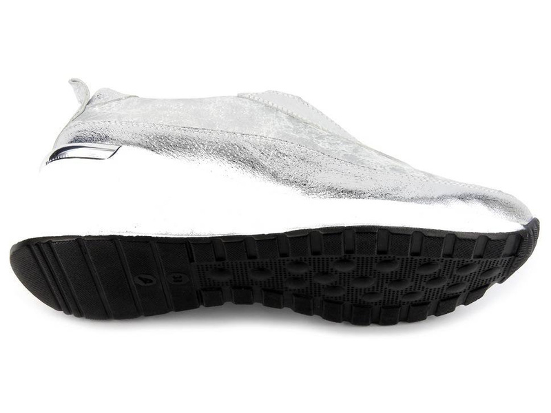 Buty damskie sportowe na koturnie - Venezia 4024, srebrne