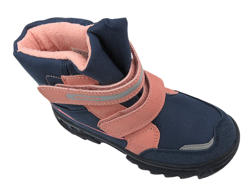 Śniegowce Dziecięce - BEFADO 615Y002, Granatowe Na Rzepy