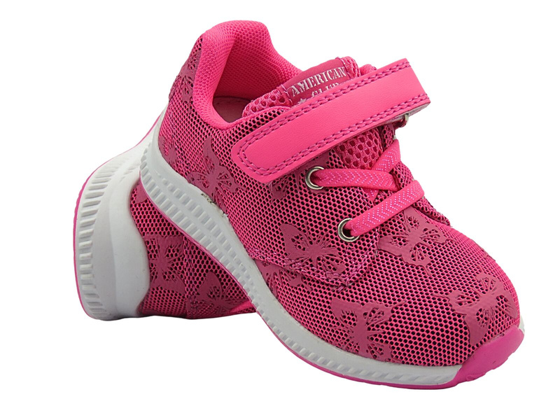 Buty dziecięce sportowe, adidasy fuksjowe American Club ES 30/22