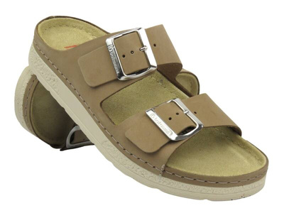 Komfortowe klapki damskie beżowe BERKEMANN Verica 01914-436