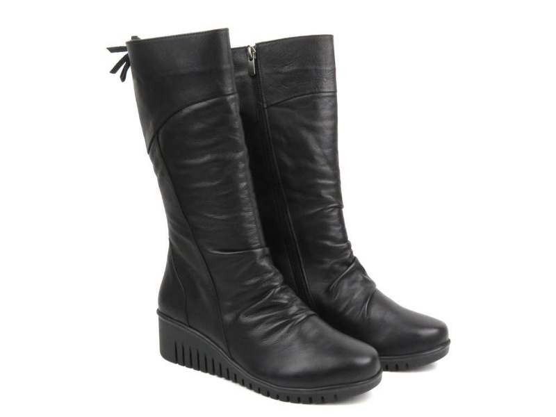 Kozaki damskie ocieplane - Comfortabel 970024-01, czarne
