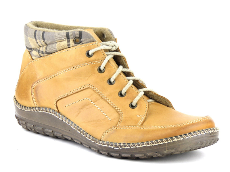 Lekkie, wygodne trzewiki damskie HELIOS Komfort 755-2, jasnobrązowe