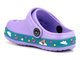 Klapki, sandałki dziewczęce clogsy - AMERICAN CLUB NH 65/23, NH 66/23, fioletowe z jednorożcem