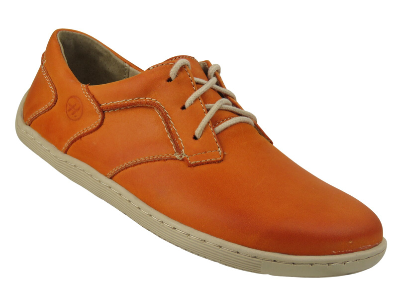 BareFoot skórzane minimalistyczne buty Helios Komfort 715-2B, pomarańczowe