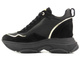 Sneakersy, buty sportowe damskie na ukrytym koturnie - CARINII B9061, czarne