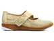 Wygodne półbuty damskie z ażurową cholewką - AXEL Active 1910, beżowo-złote