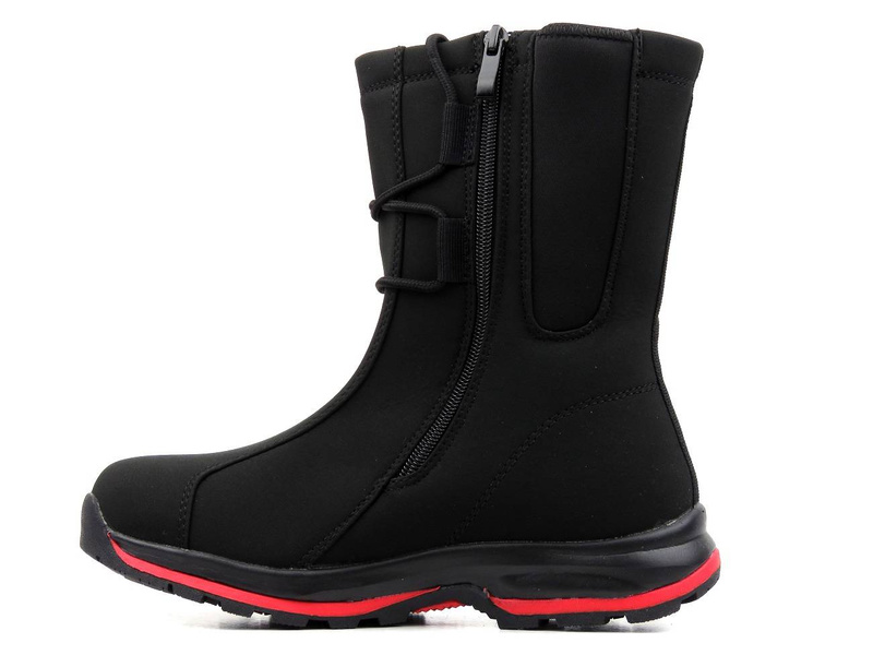Wysokie śniegowce damskie DK Soft Shell 1754, czarno-czerwone