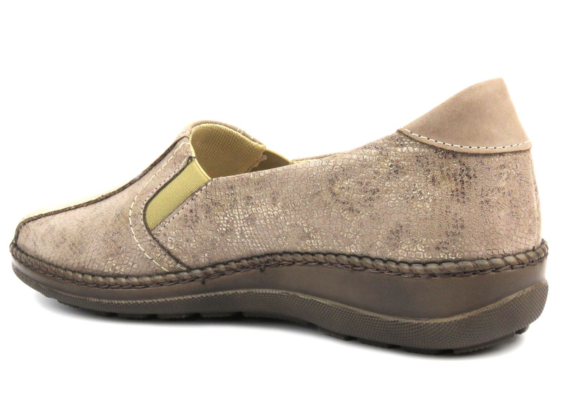Półbuty damskie o podwyższonej tęgości H - AXEL 1525, beżowe