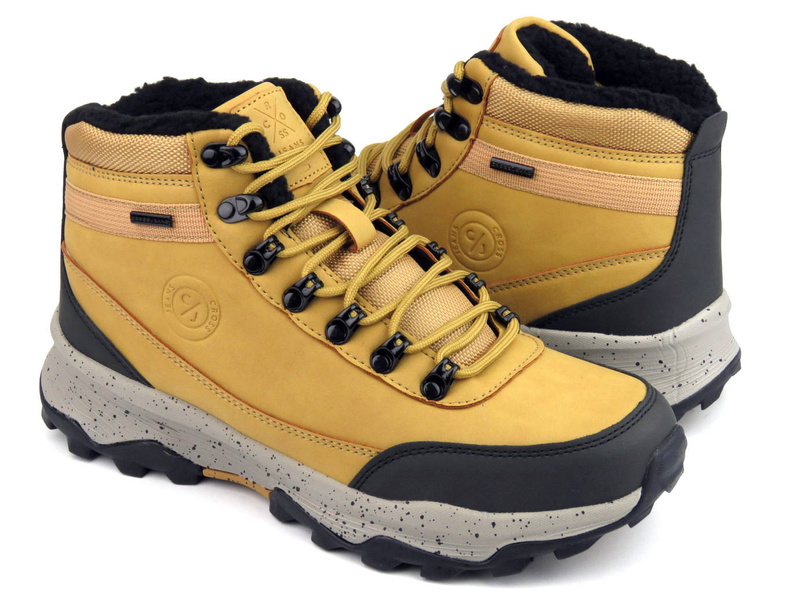 Trekkingi, buty zimowe męskie - CROSS JEANS KK1R4026C, camel