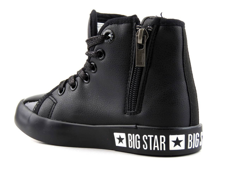 Trampki dziecięce za kostkę - BIG STAR II374028, czarne w gwiazdki