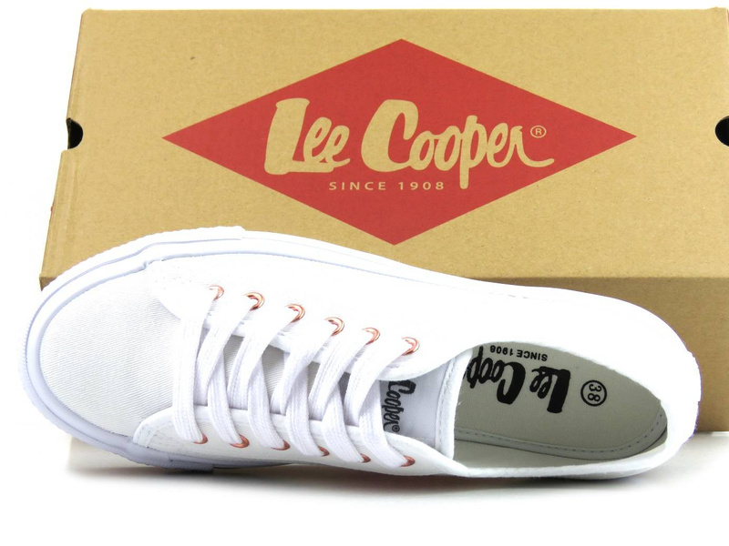 Trampki damskie, buty na platformie - LEE COOPER LCW-22-31-0890L, białe