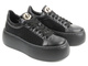 Skórzane buty damskie na platformie - Carinii B9405, czarne