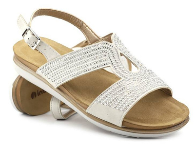 Sandały damskie płaskie - INBLU  PG-30, beżowe