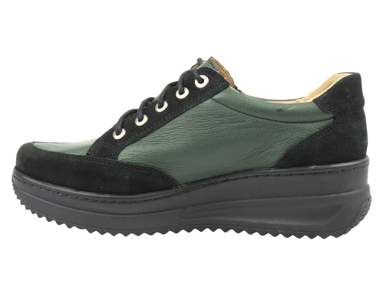 Skórzane półbuty damskie Helios 431, c.zielony
