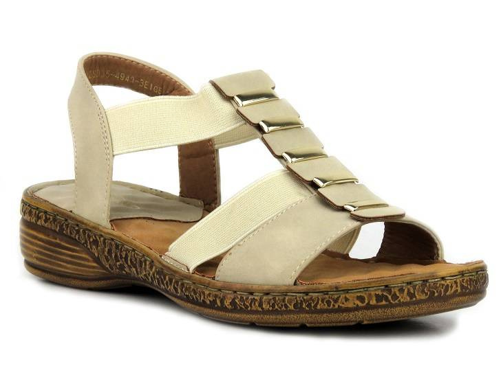 Sandałki damskie z gumkami - Evento 22SD35-4940, beżowe