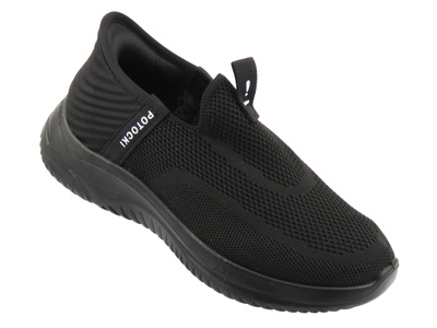 Lekkie sneakersy damskie Potocki 26-01312, czarne