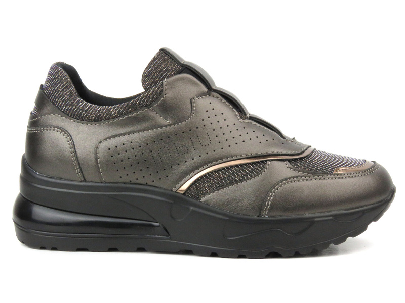 Wsuwane sneakersy damskie  - INBLU IN-239, brązowe