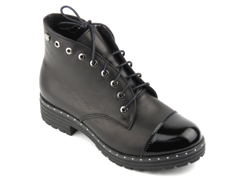 Botki, trapery damskie na grubej podeszwie HELIOS KOMFORT 588