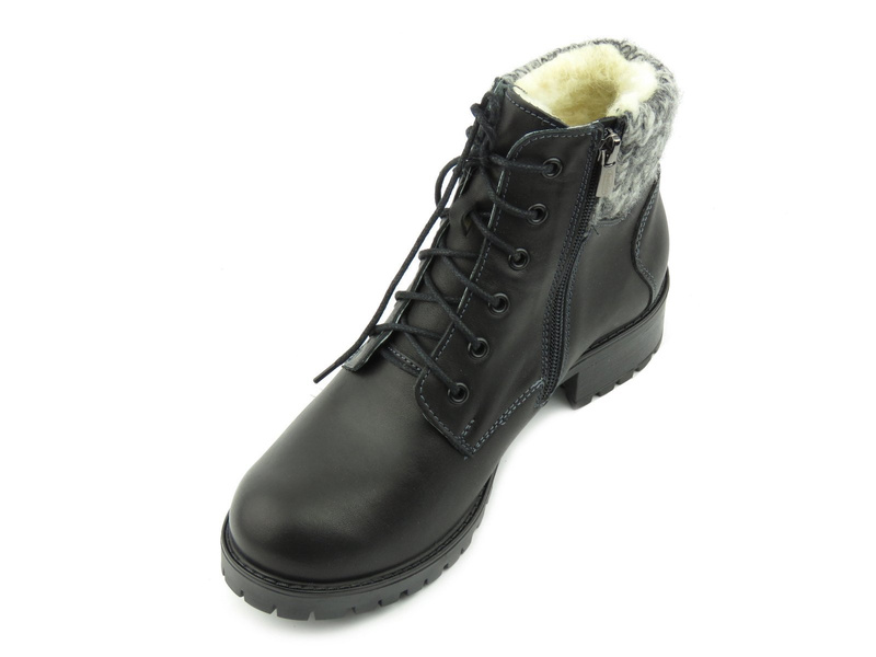 Solidne trapery damskie ze sweterkiem - Helios Komfort 565, czarne