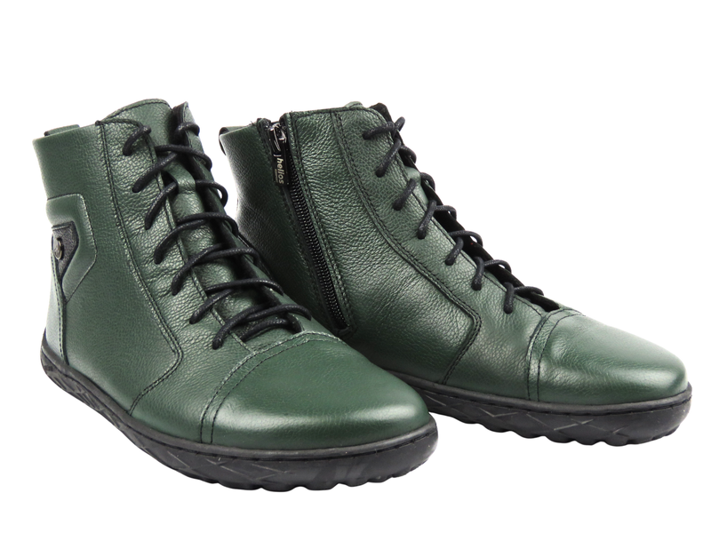 Stylowe, ocieplane trzewiki damskie Helios 706, ciemnozielone