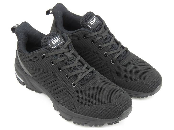Buty męskie sportowe z siateczkowej tkaniny - DK Running VB16885, czarne