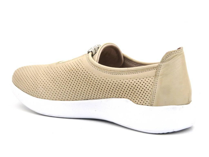 Sneakersy damskie ażurowe - VENEZIA 1345 R097, beżowe