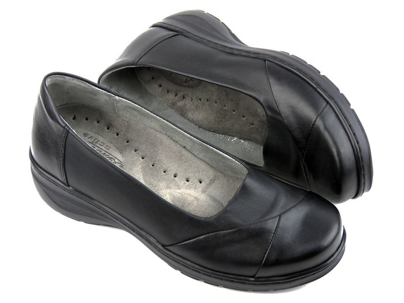 Wygodne, miękkie półbuty damskie z wyjmowaną wkładką - AXEL 1802, czarne