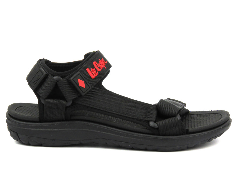 Sportowe sandały męskie na rzepy - Lee Cooper LCW-24-34-2620M, czarne