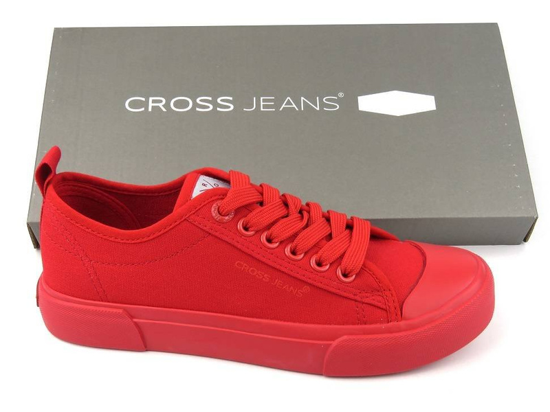 Trampki damskie przed kostkę - Cross Jeans HH2R4016C, czerwone