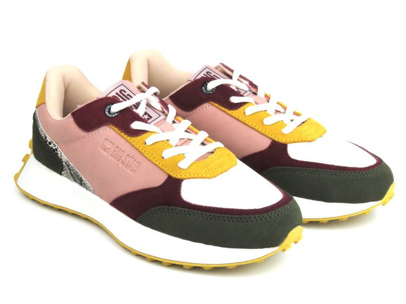 Buty sportowe, sneakersy damskie BIG STAR II274404, różowo-zielone