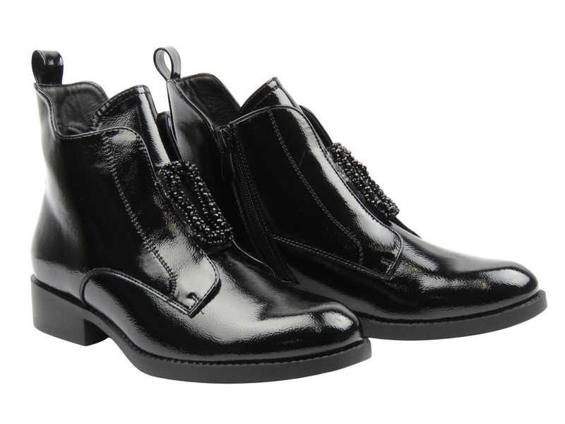 Ocieplane botki damskie - S. Barski HY52-525, czarne