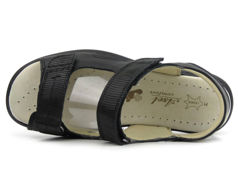 Wygodne sandały damskie w tęgości H - AXEL KOSELA 2154/9154, czarne