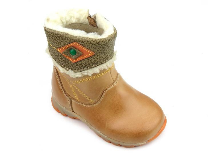 Kozaki dziecięce z grubym ociepleniem - Helios Komfort 030/2, beżowe